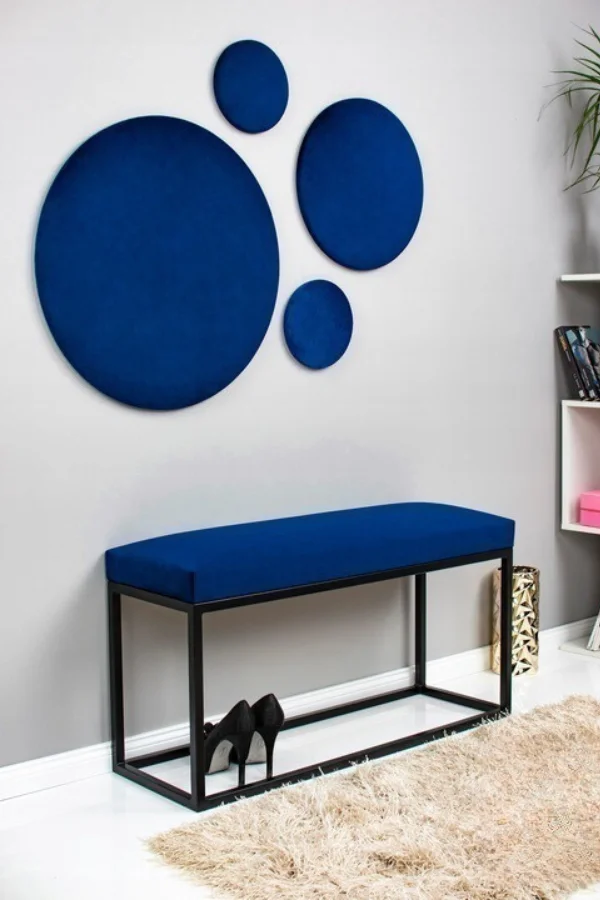 Wandpolster Kreis blau  modern