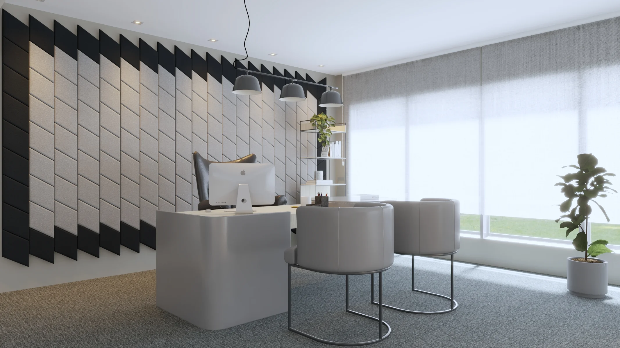 Schallabsorber Büro Wand Fluffo grau Schallabsorber Büro Wand Fluffo grau