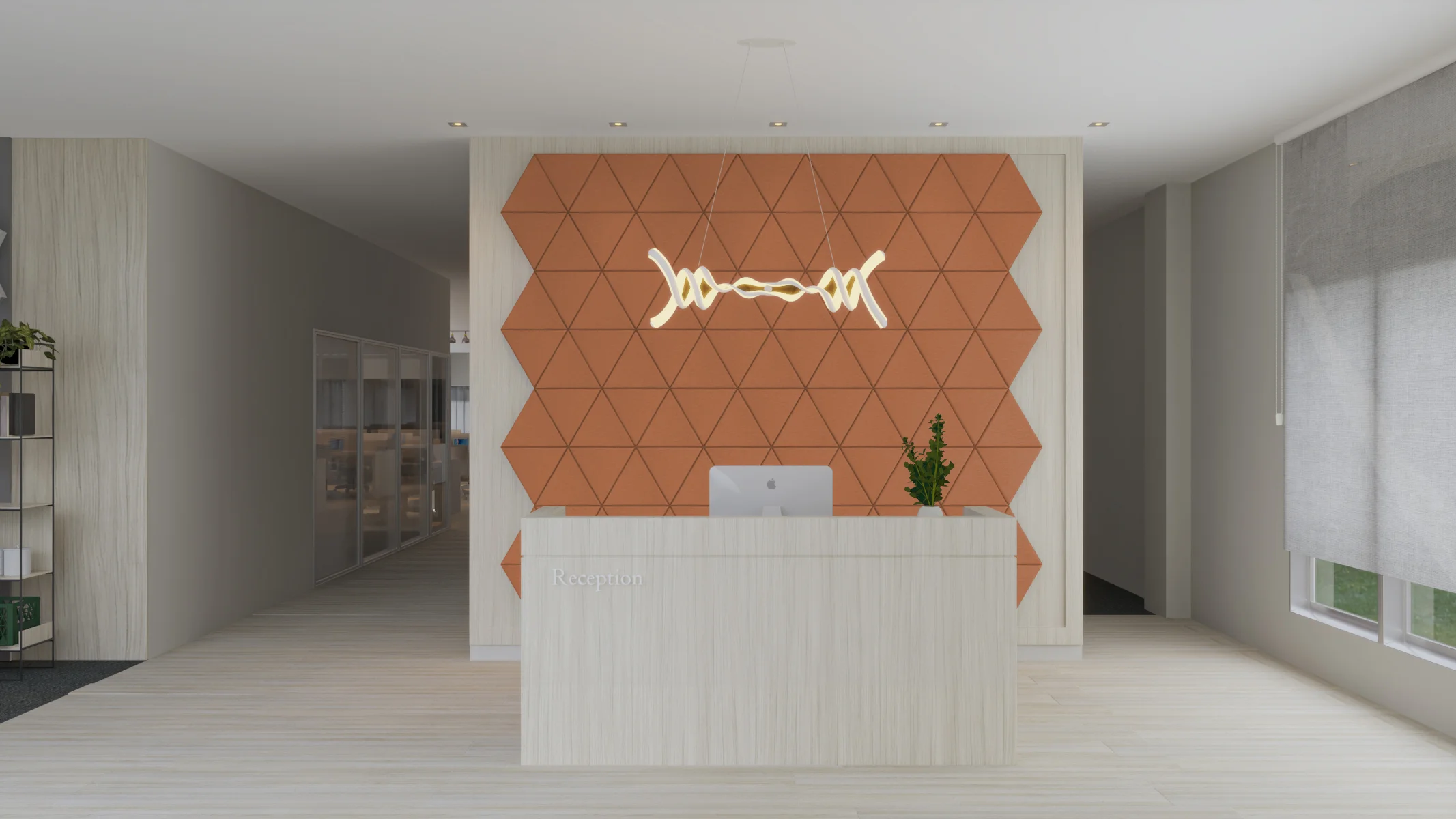 Empfangsbereich Akustik modernes Design orange Empfangsbereich Akustik modernes Design orange