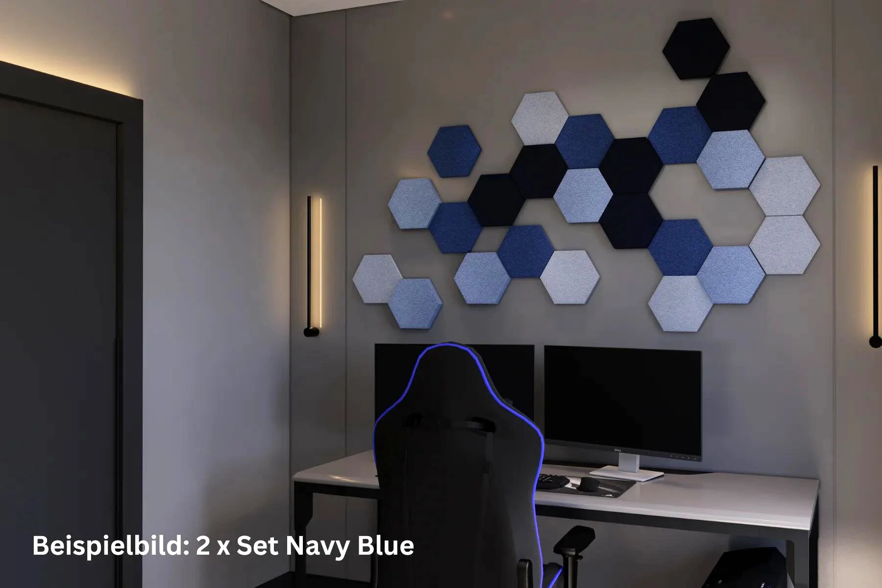 Schallabsorber Hexagon Gamingzimmer Navy blue Details