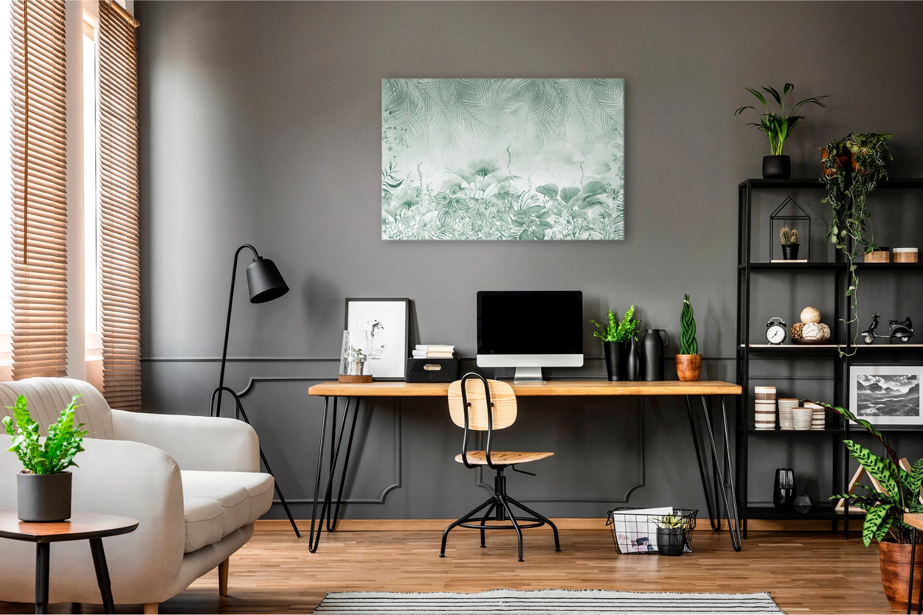 Wandbild Lush_Leaves modern 120x80cm