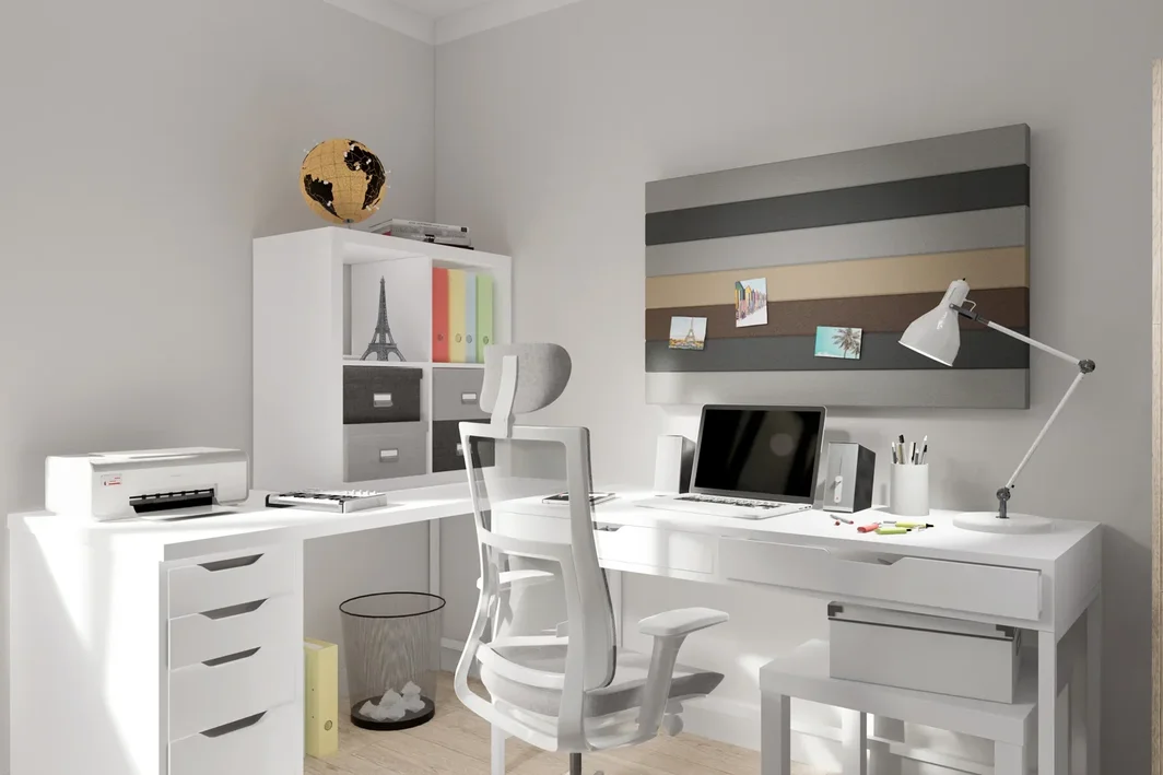 Wandpaneel HOP Home Office_Lamel_beige Beispielbild