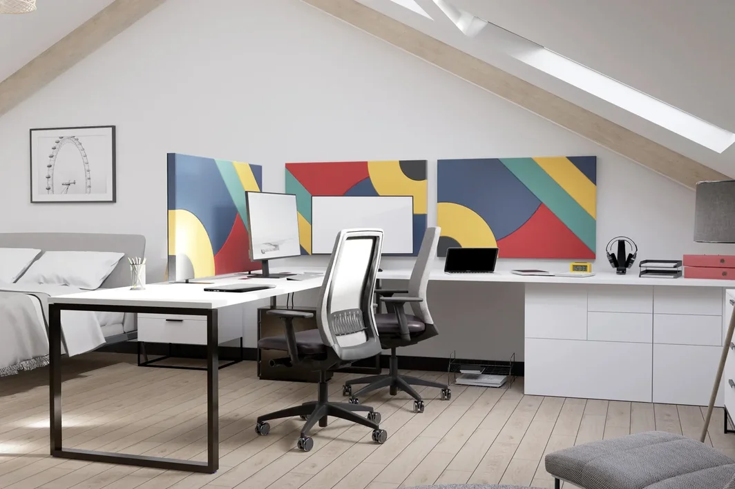 Wandpaneel HOP Home Office_Pablo_bunt Beispiel Wandpaneel HOP Home Office_Pablo_bunt Beispiel