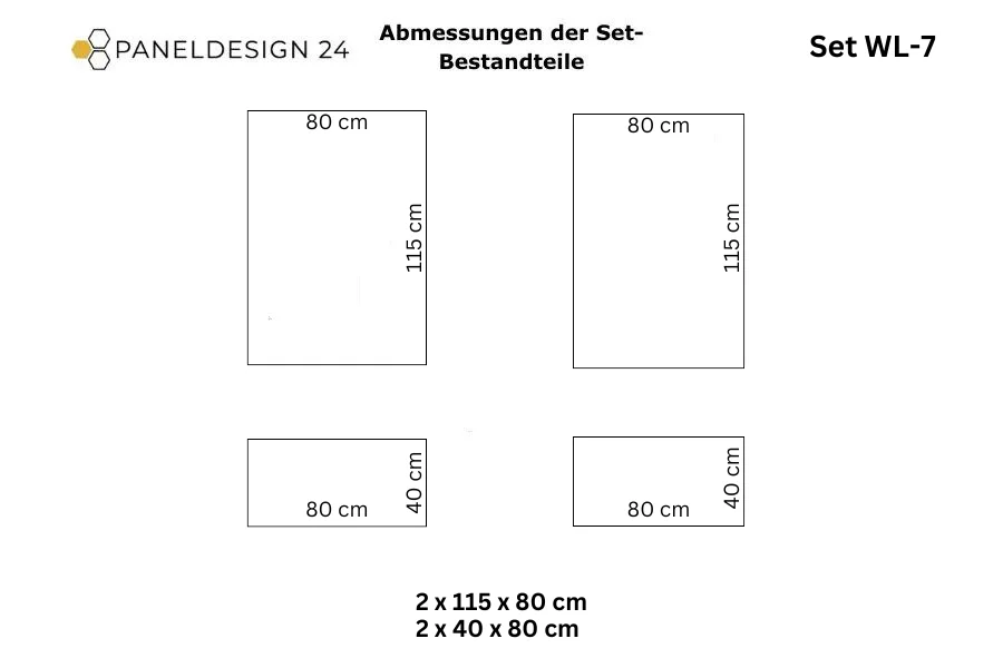 Wandleisten-Set weiss WL-7 Skizze