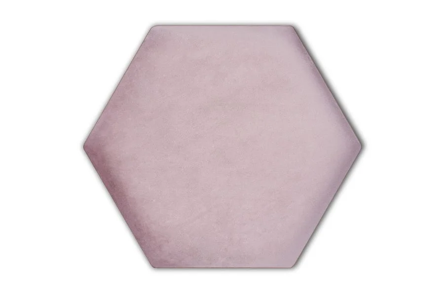Wandpolster Hexagon RIVIERA 62 Rosa Grau