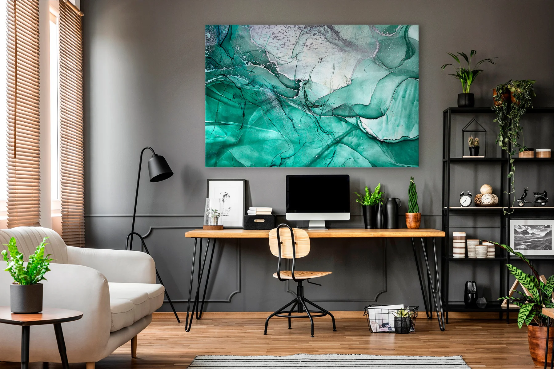 Wandbild Green_Dust modern 180x120cm