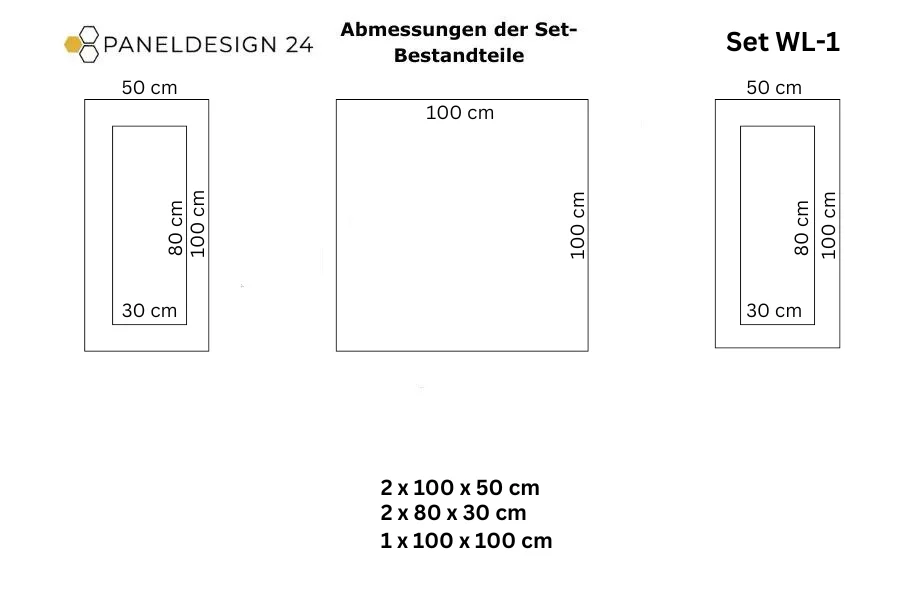 Wandleisten-Set weiß WL-1 Skizze