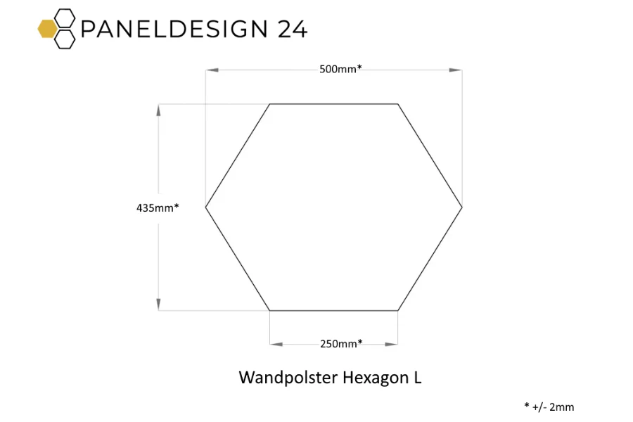 Wandpolster Hexagon Skizze L