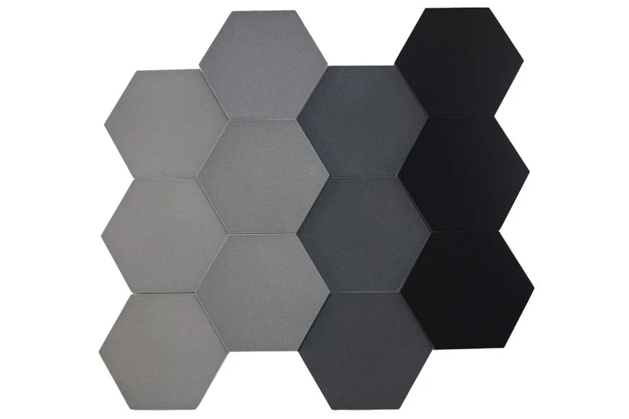 Schallabsorber Fluffo Hexagon Set grey