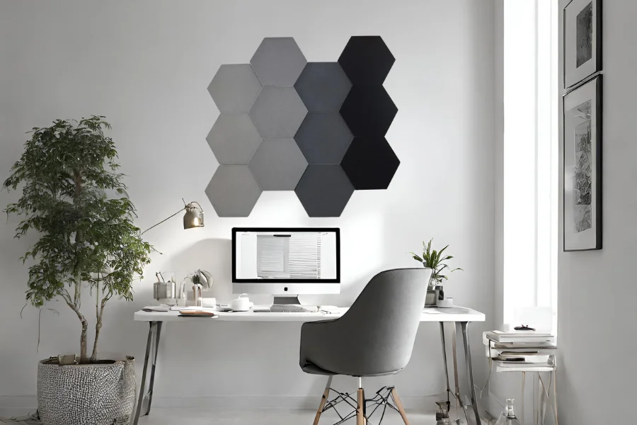 Schallabsorber Hexagon Home office Grey