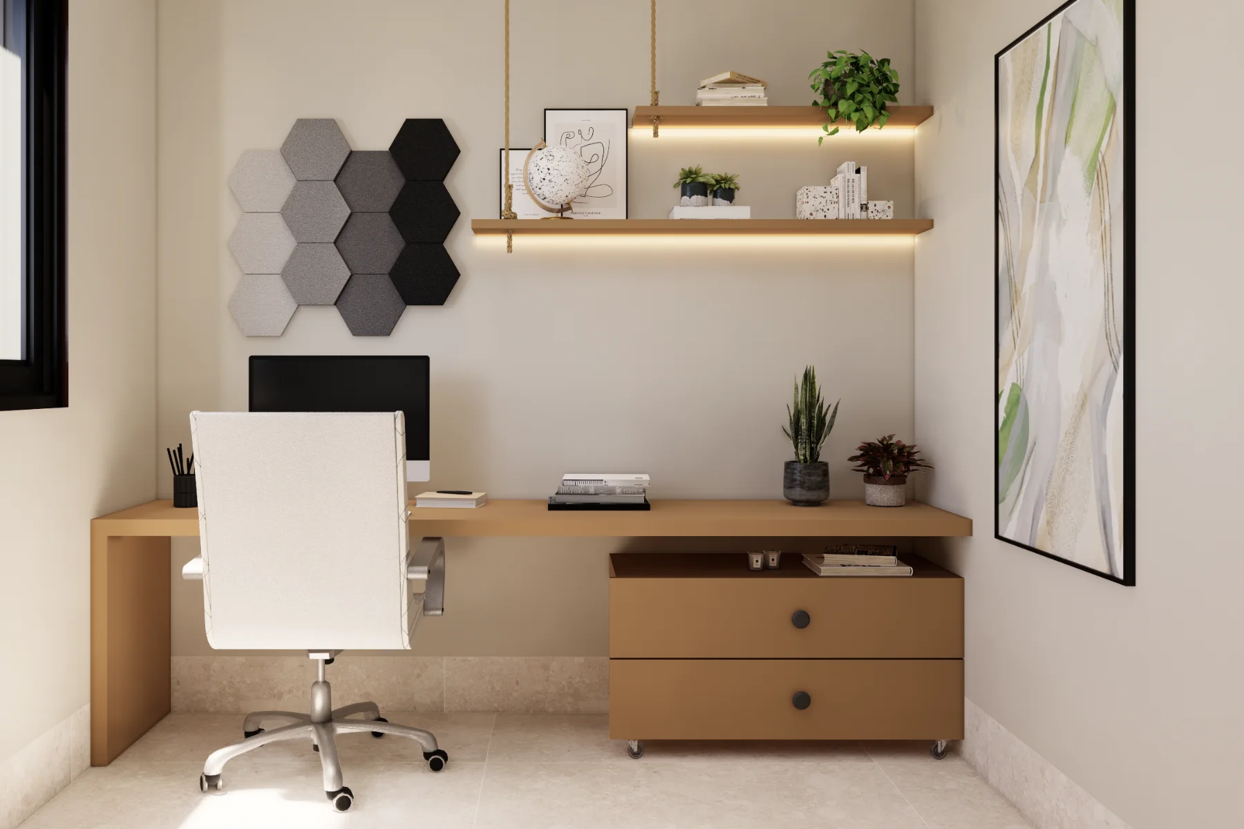 Schallabsorber Hexagon Home office grey modern