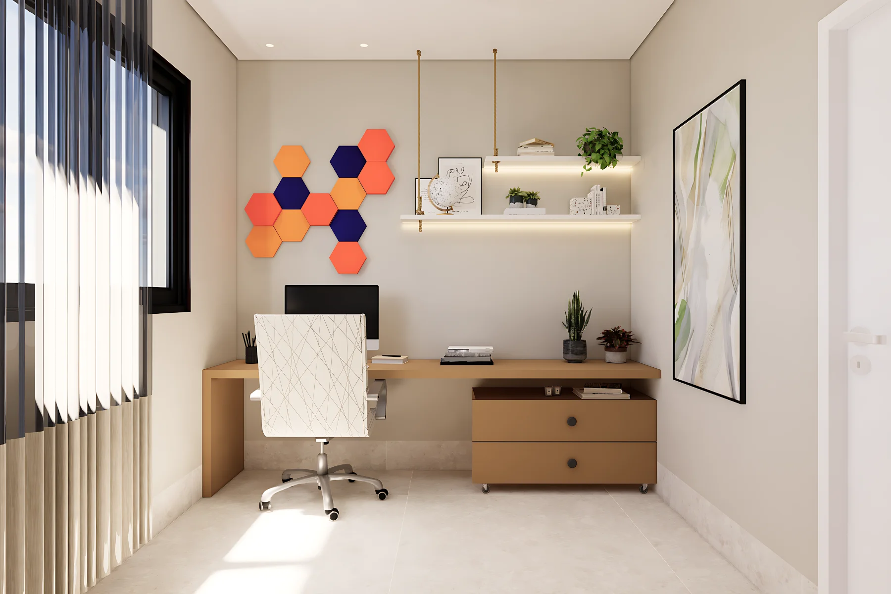 Schallabsorber Hexagon Home office Orange modern 2