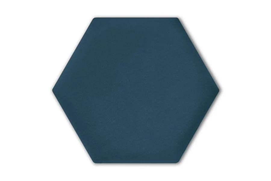 Wandpolster Hexagon Matt Velvet 79 Marineblau