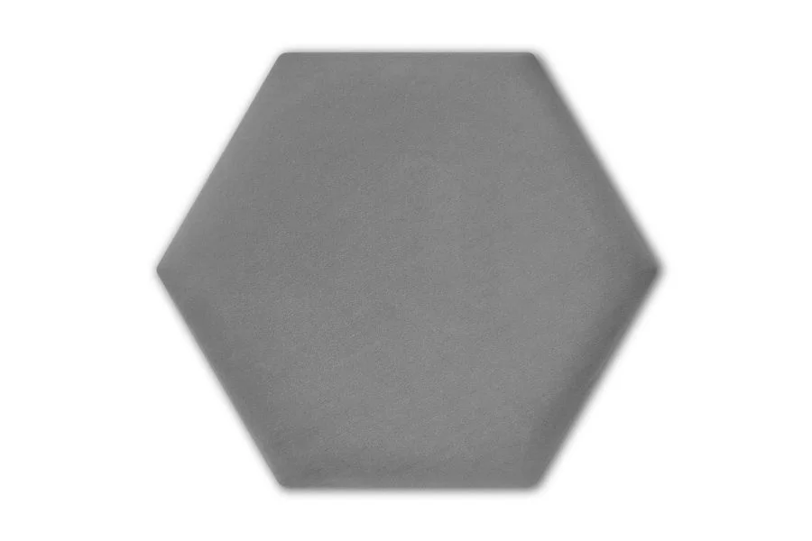 Wandpolster Hexagon Matt Velvet 85 Grau
