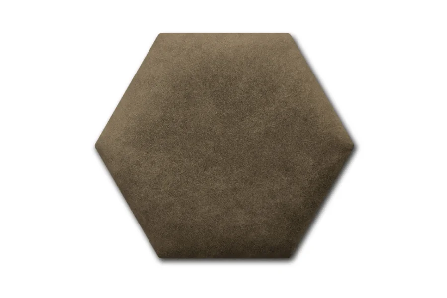 Wandpolster Hexagon Preston 22 Grau-Braun