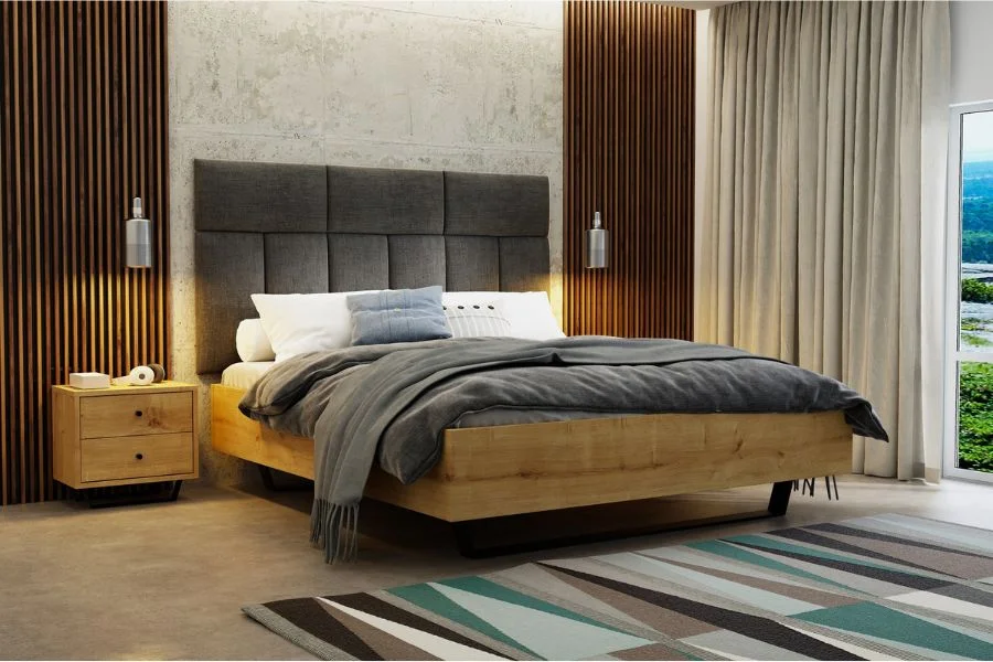 Wandpolster Schlafzimmer Rechteck grau mix Wandpolster Schlafzimmer Rechteck grau mix
