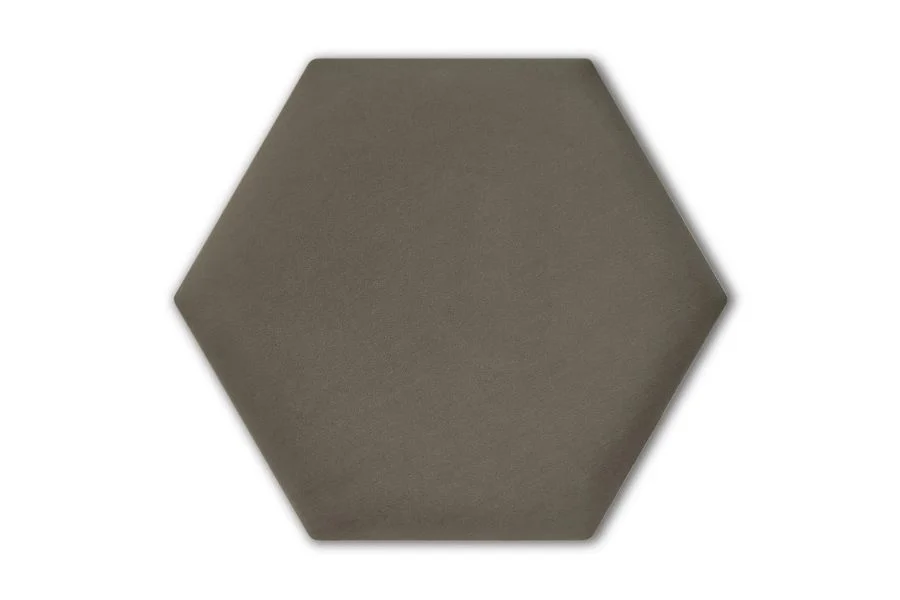 Wandpolster Hexagon Matt Velvet 29 Braun