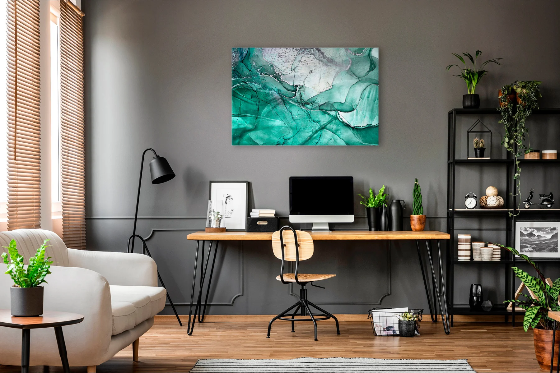 Wandbild Green_Dust modern 120x80cm Wandbild Green_Dust modern 120x80cm