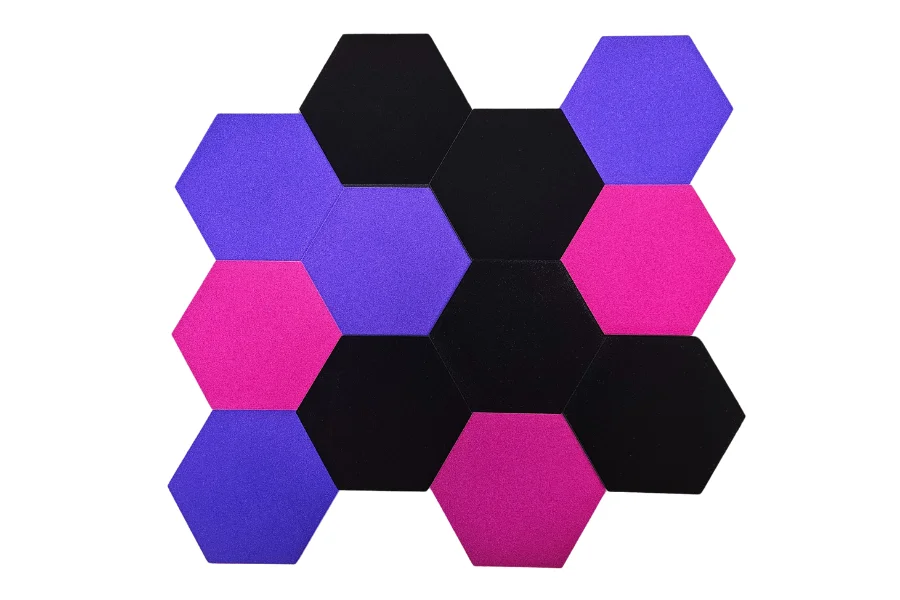 Schallabsorber Fluffo Hexagon Dark Ruby