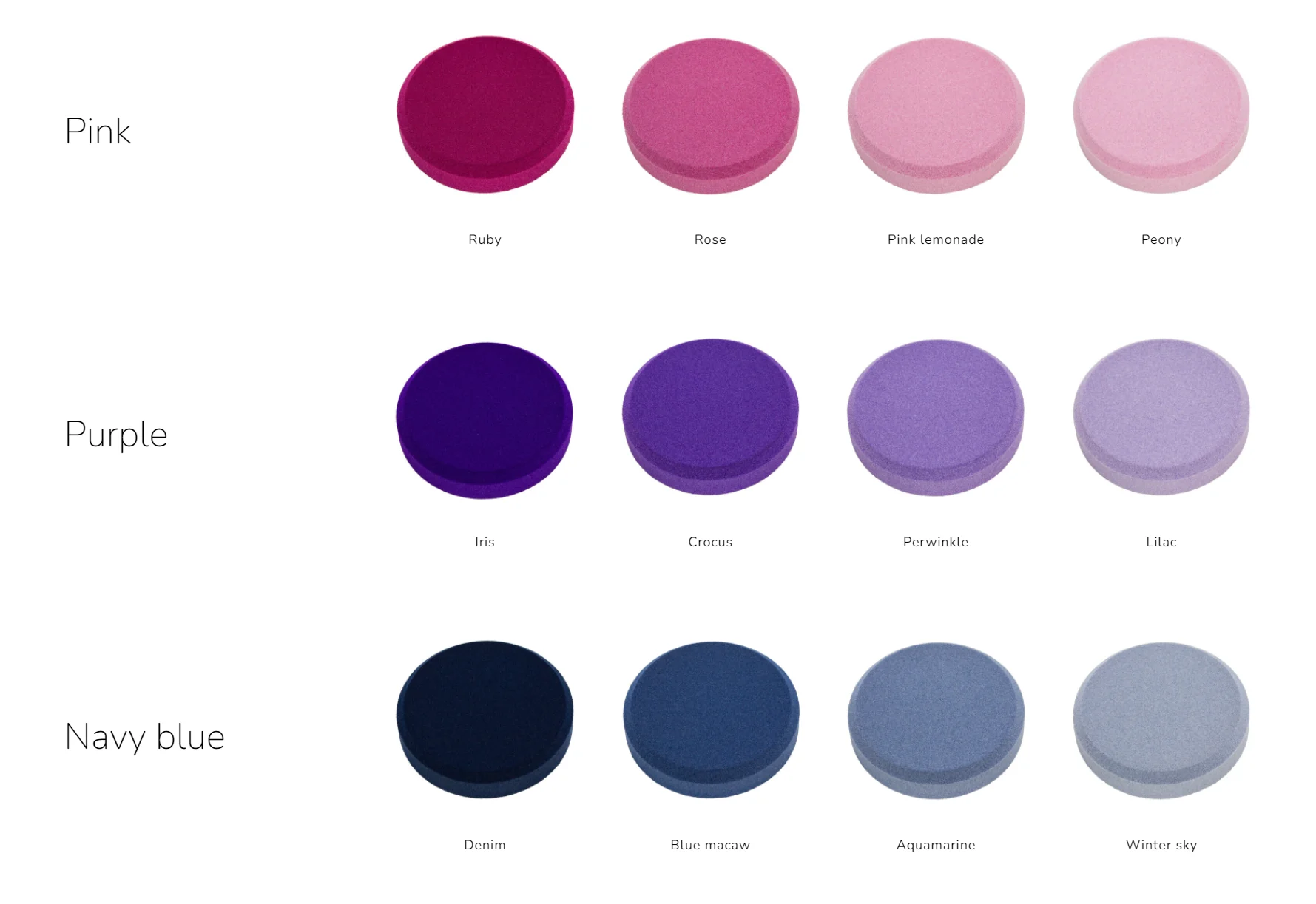 Wall panels Fluffo colours Wall panels Fluffo colours