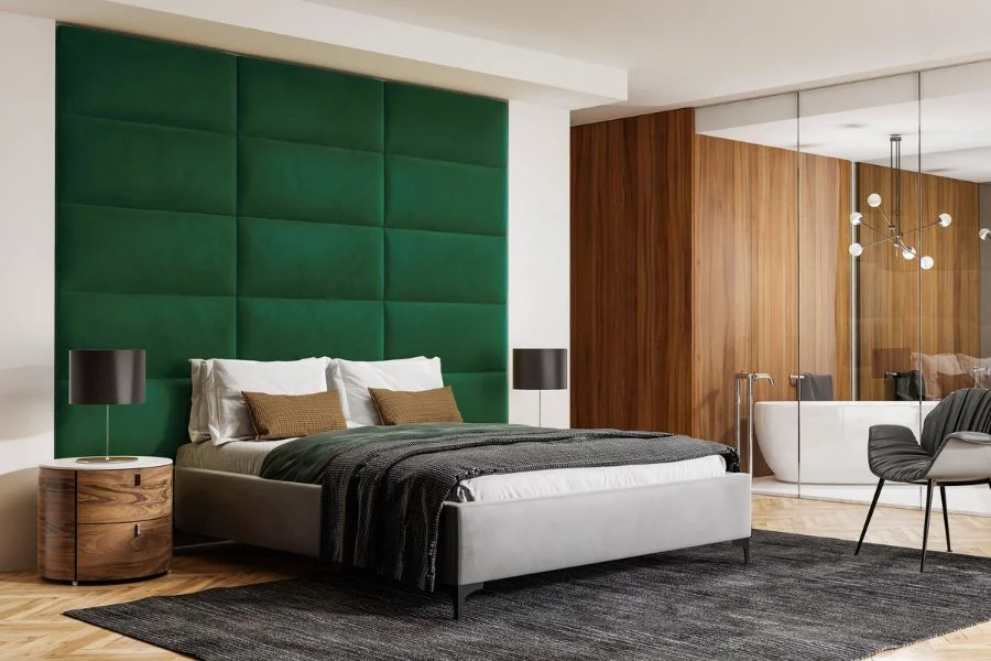 Wandpolster Schlafzimmer Rechteck grün Wandpolster Schlafzimmer Rechteck grün