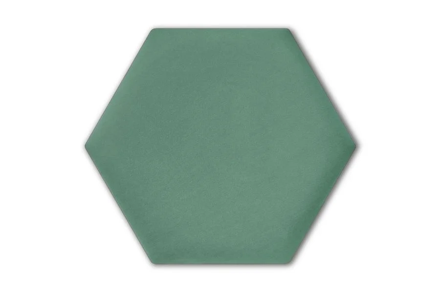 Wandpolster Hexagon Matt Velvet 72 Mint Grün