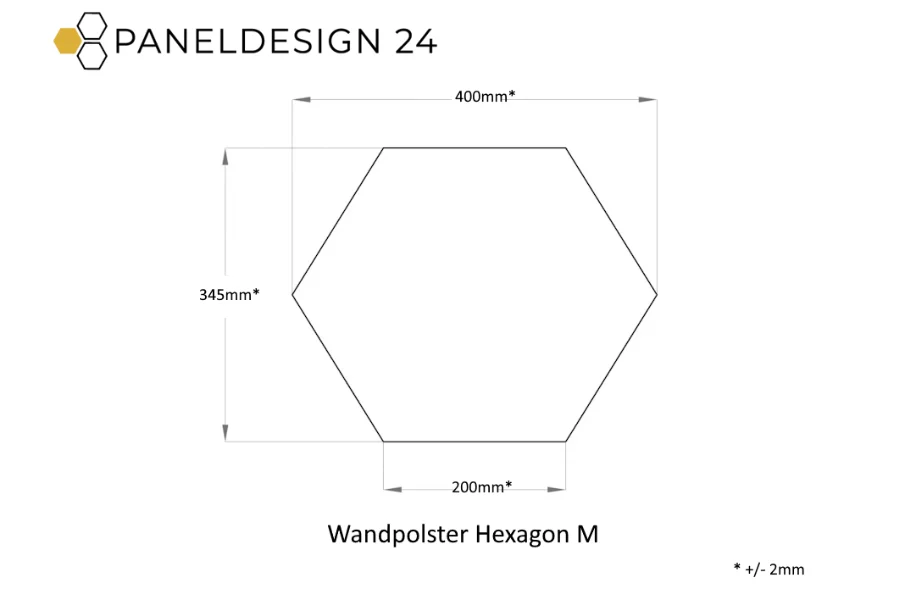 Wandpolster Hexagon Skizze M