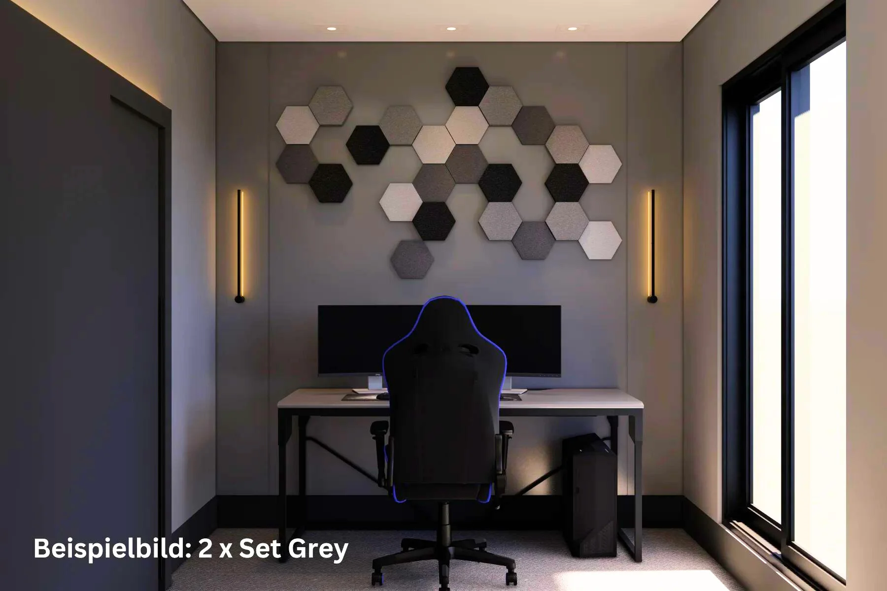 Schallabsorber Hexagon Gamingzimmer grey modern