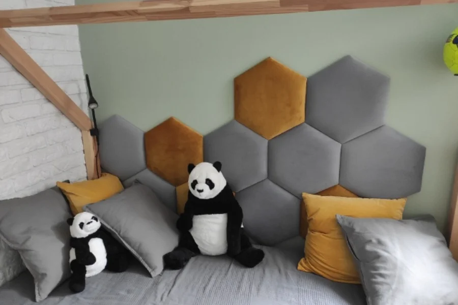 Wandpolster Kinderzimmer Hexagon Grau Wandpolster Kinderzimmer Hexagon Grau