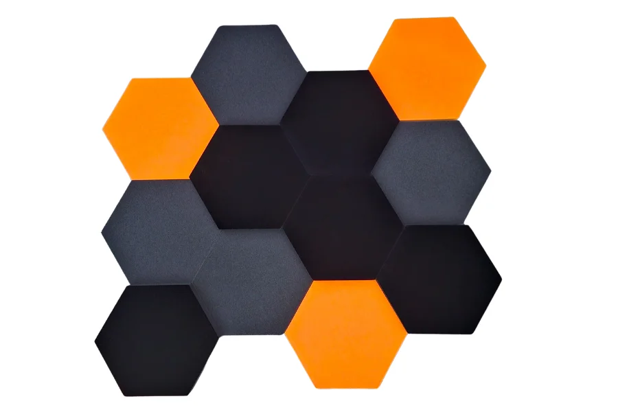 Schallabsorber Fluffo Hexagon Dark Golden