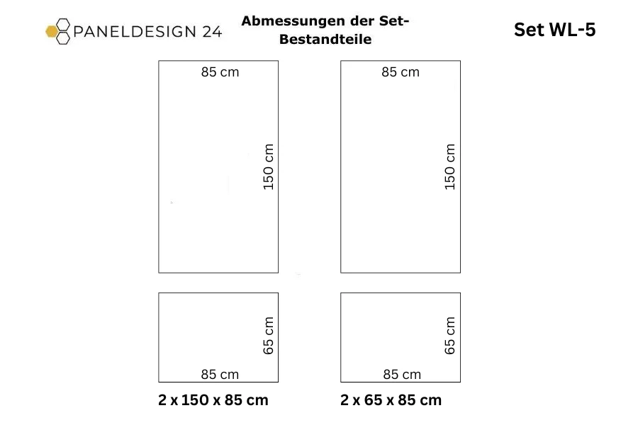 Wandleisten-Set weiß WL-5 Skizze