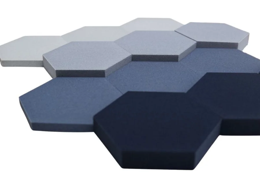 Schallabsorber Fluffo Hexagon Set Navy blue Draufsicht