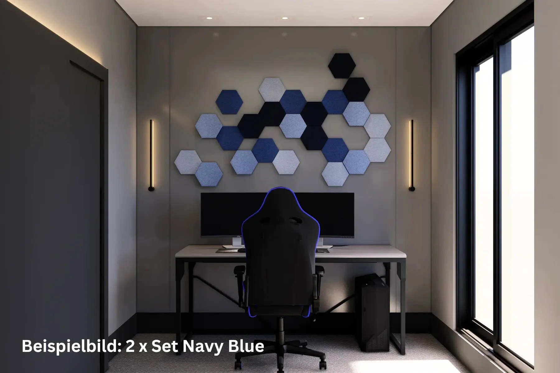 Schallabsorber Hexagon Gamingzimmer Navy blue modern