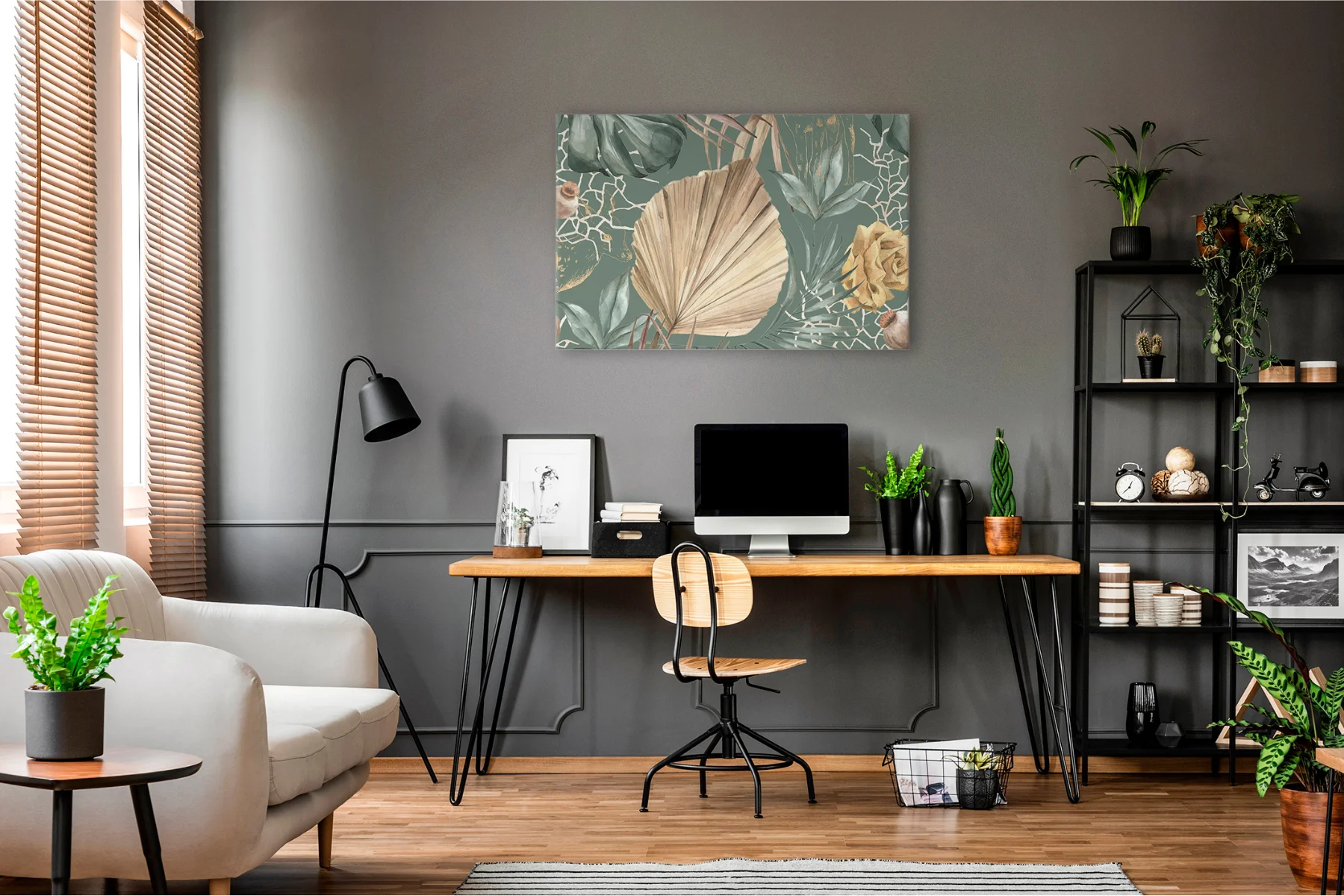 Wandbild Fan Palm modern 120x80cm