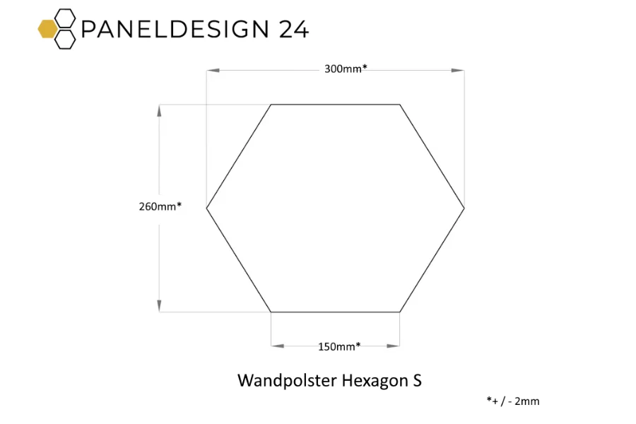 Wandpolster Hexagon Skizze S