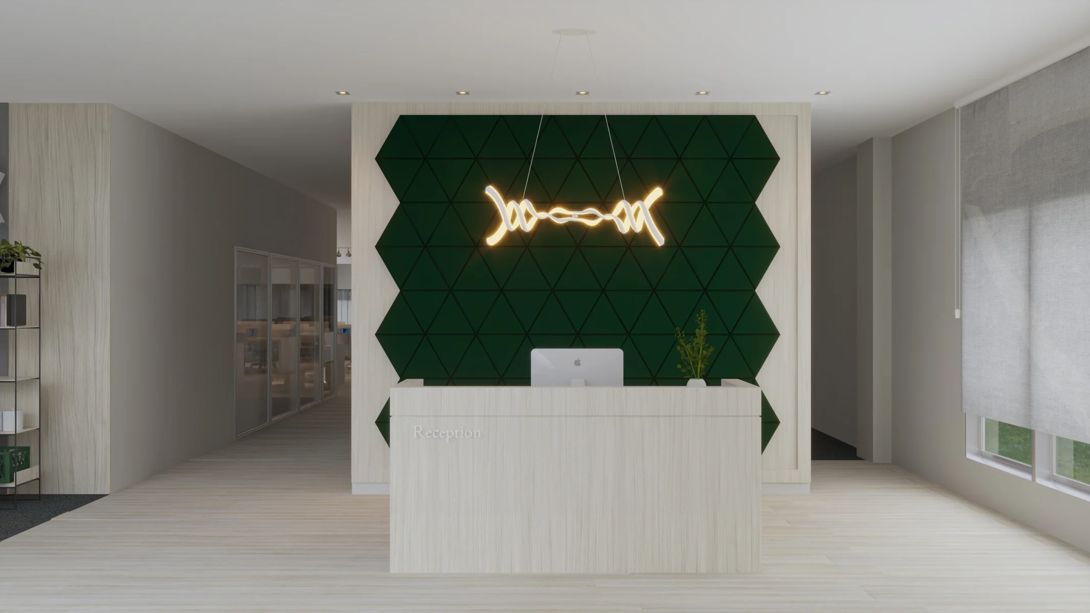 Empfangsbereich Akustik modernes Design grün