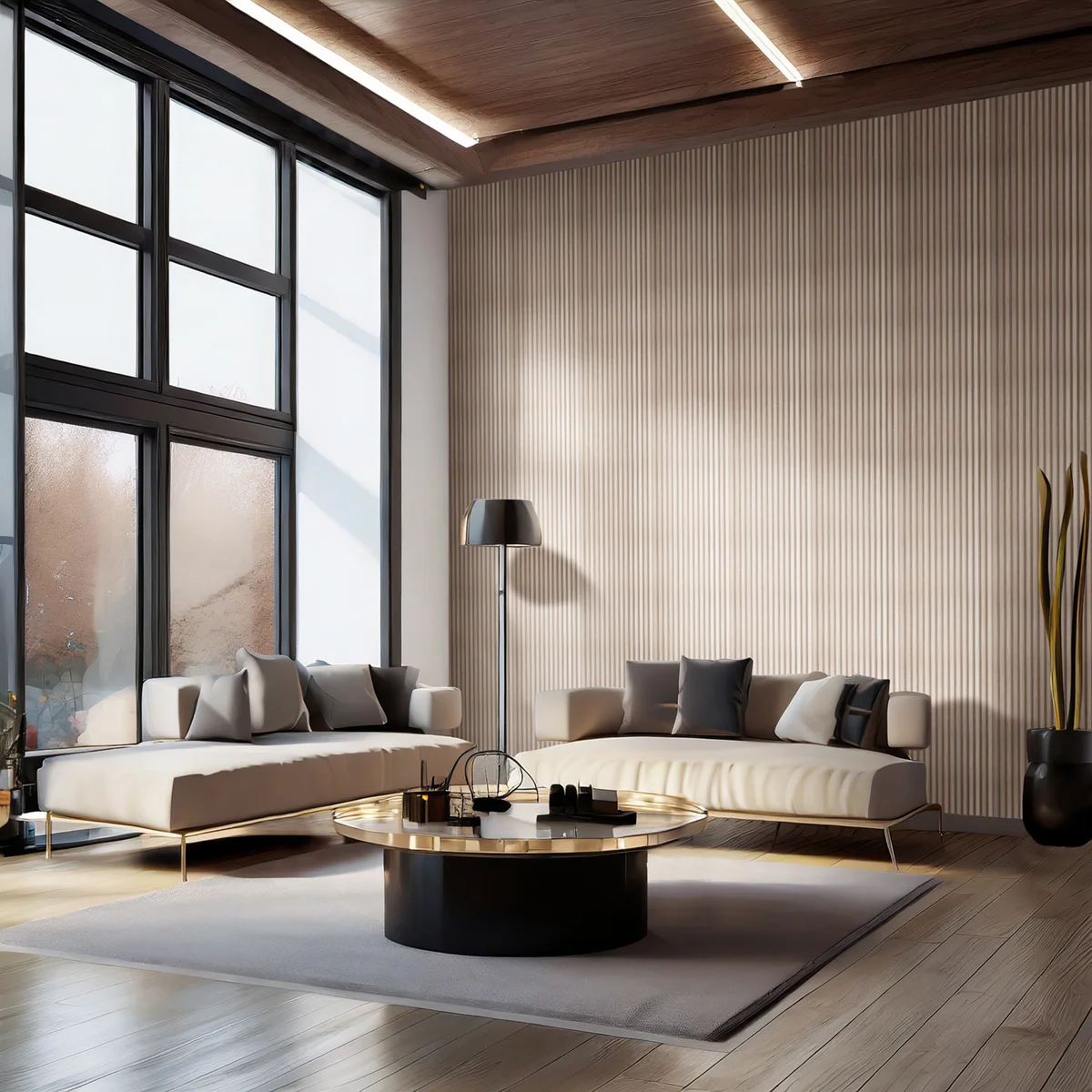 Akupanel Eiche Klassisch, Filz beige 300 cm