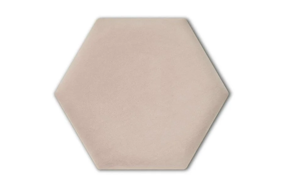 Wandpolster Hexagon Matt Velvet 06 Natur