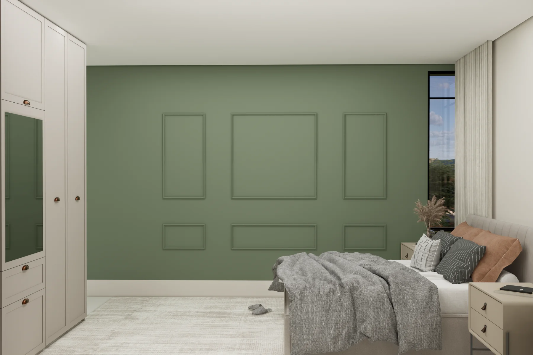 Wandpaneele-schlafzimmer-wandleisten-modern Wandpaneele-schlafzimmer-wandleisten-modern